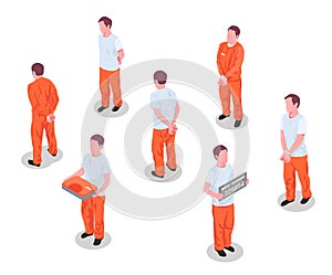 Jail Prisoners Characters Set
