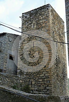 Jail tower of Bellver de CerdaÃÂ±a is located in the province of Lleida, region of Baja CerdaÃÂ±a, Catalonia photo