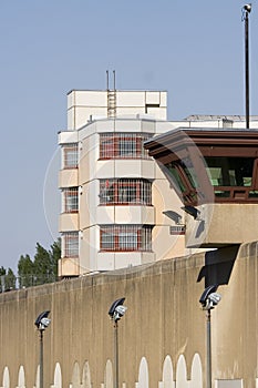 Jail watch tower jailhouse in background