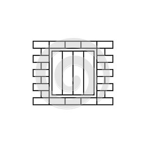 Jail window line icon