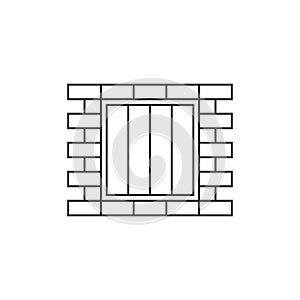 Jail window line icon photo