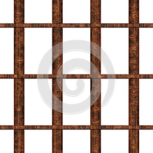 Jail window with rusty bars