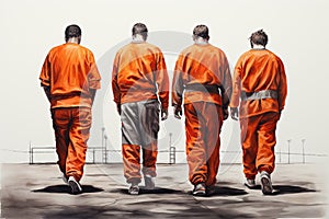 Jailed criminals go for a walk