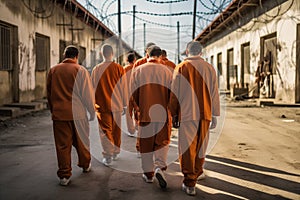 Jailed criminals go for a walk