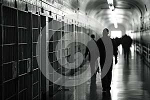 jailed criminals go for a walk, convicts prisoners