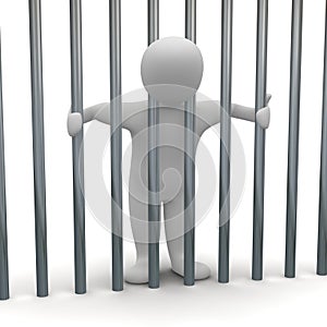 Jailed man in cell