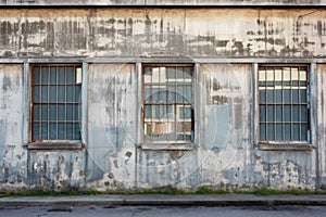 jailhouse exterior with worn window bars