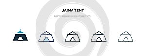 Jaima tent icon in different style vector illustration. two colored and black jaima tent vector icons designed in filled, outline