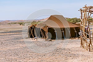 Jaimas used by Arab nomads in the Merzouga desert. Morocco