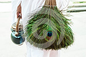 Jain peacock feather broom