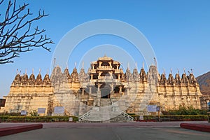 Jain Ranakpur Temple, Udaipur, Rajasthan, India in the evening