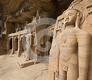 Jain sculptures - Gwalior - India photo