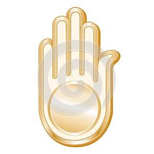 Jain Symbol, gold, isolated on a white background