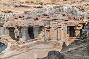 Jain temple Chhota Kailasa in Ellora, Maharasthra state, Ind
