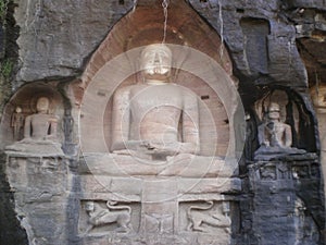 Jain tirthankar statues in Gwalior photo