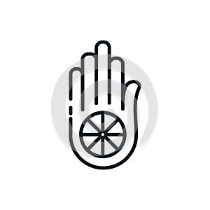 Jainism hand symbol vector design