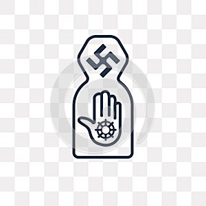 Jainism vector icon on transparent background, linear J