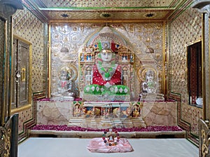 Jains God.Shantinatha was the sixteenth Tirthankara of the Avarspini period.Jain texts, Shantinath has been described as Kamadeva. photo