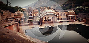 JAIPUR HERITAGE, MOUNTAIN SIDE, GALTA JI, PILLERS FROM HISTORY