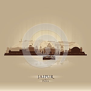 Jaipur India city skyline vector silhouette photo