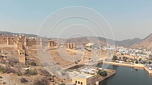 Jaipur - Maota Lake and dramatic hilltop Amber fort