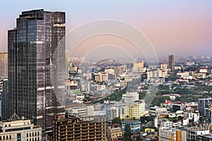 Jakarta city skyline with urban skyscrapers in the afternoon