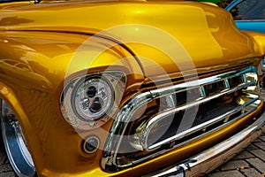 Kustom yellow Chevrolet Apache truck