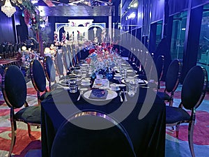 wedding dinner table set