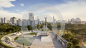 Irian Jaya Liberation Monument with Jakarta cityscape