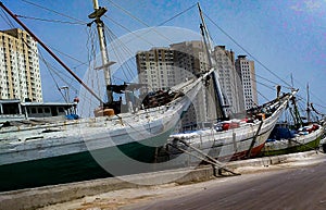 Jakarta's Sunda Kelapa Harbor is a stopover for international shipping