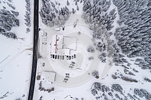 Jakuszyce in winter aerial view