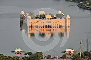 Jal Mahal, Jaipur. a palace in the middle of a lake