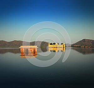 Jal mahal - palace on lake in Jaipur India