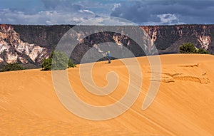 Jalapao sand dunes, with Espirito Santo mountain range in the back. Dunas do jalapao com serra do espirito santo ao fundo photo