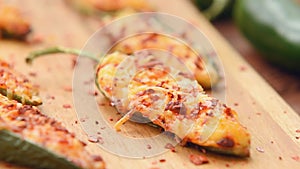 Jalapeno baked with cheese and sauce