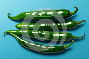 Jalapeno on a blue background. For design. AI Generated.