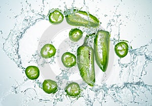 Jalapeno Peppers Water Splash