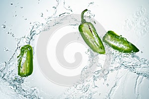 Jalapeno Peppers Water Splash