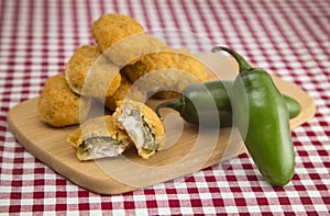 Jalapeno Poppers on a Red Gingham Tablecloth