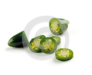 Jalapenos on white