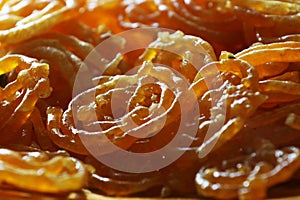 Jalebi Indian sweet dish. Traditional Indian sweets , Deep Fried.