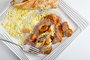 Jalfrezi and rice photo