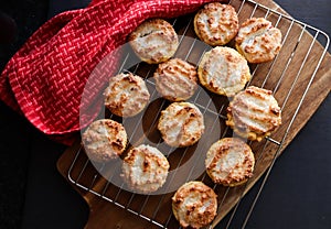 Jam and coconut tarts also known as Hertzoggies in South Africa