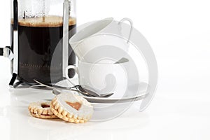 Jam Filled Cookies and Coffee Cups