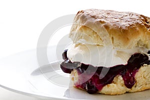 Jam and fresh cream scone