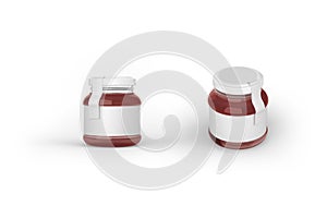 Jam glass jar mockup isolated on white background. strawberry , raspberry, apricot ,honey or marmalade jam jar. plain blank label.
