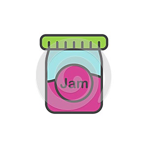 Jam jar flat vector icon sign symbol