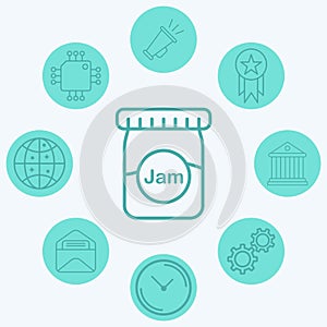 Jam jar vector icon sign symbol