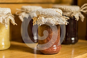 Jam jar whit jams