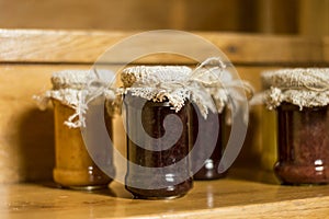 Jam jar whit jams